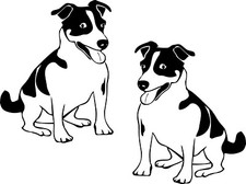 2 Dog Sticker Jack Rusell Terrier Choice Height Each 7 7/8in