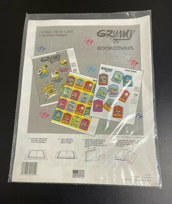 Vintage Grimmy Dog Cartoon Book Covers Set of 3 Book Covers 14.5'' x 22''