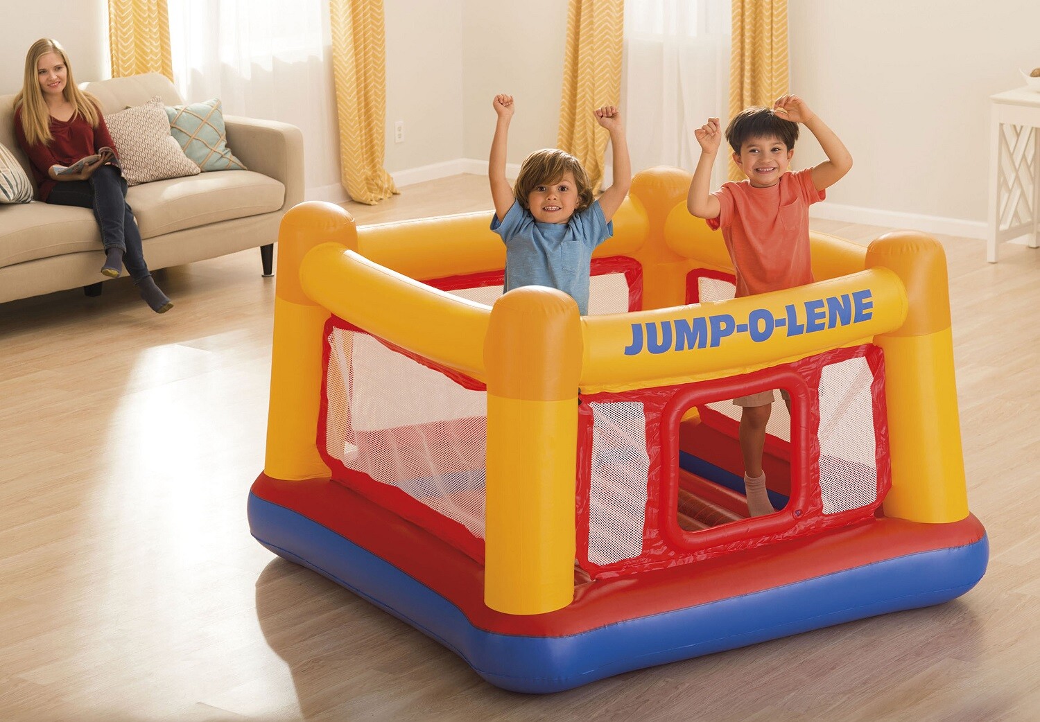 Trampolín Inflable Intex 48260 Jump-O-Lene Castillo Hinchable 174X174X112 Cm
