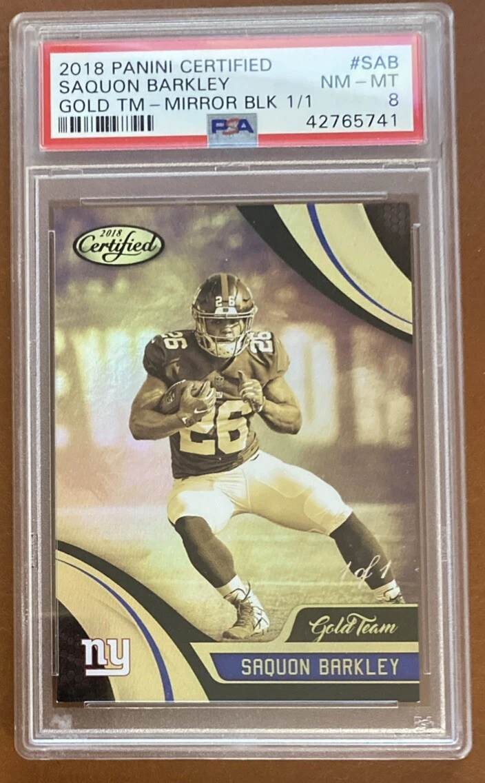 Saquon Barkley Panini Certified Gold Team #SAB Mirror Black 1/1