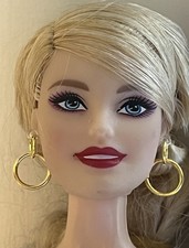Handmade For 11 1/2  Fashion Doll Gold Hoops Earrings