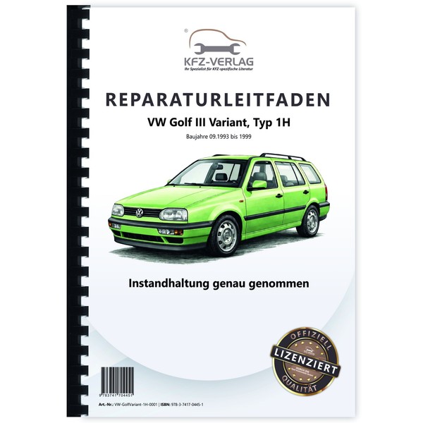 VW Golf 3 Variant 1993-1999 Instandhaltung Inspektion Wartung Reparaturanleitung-image