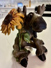 Big Sky Carvers Mountain Moose “ Moose with Sunflower” Retired Vintage Piece