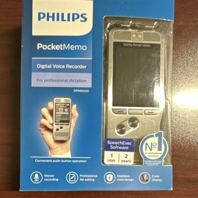 Philips PocketMemo DPM6000 Digital Voice Recorder Stereo Recording