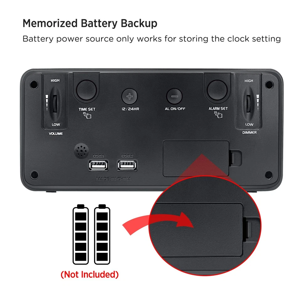 DreamSky Large Digital Alarm Clock Big Numbers for Seniors & Visually Impaire... - Image 3 of 4