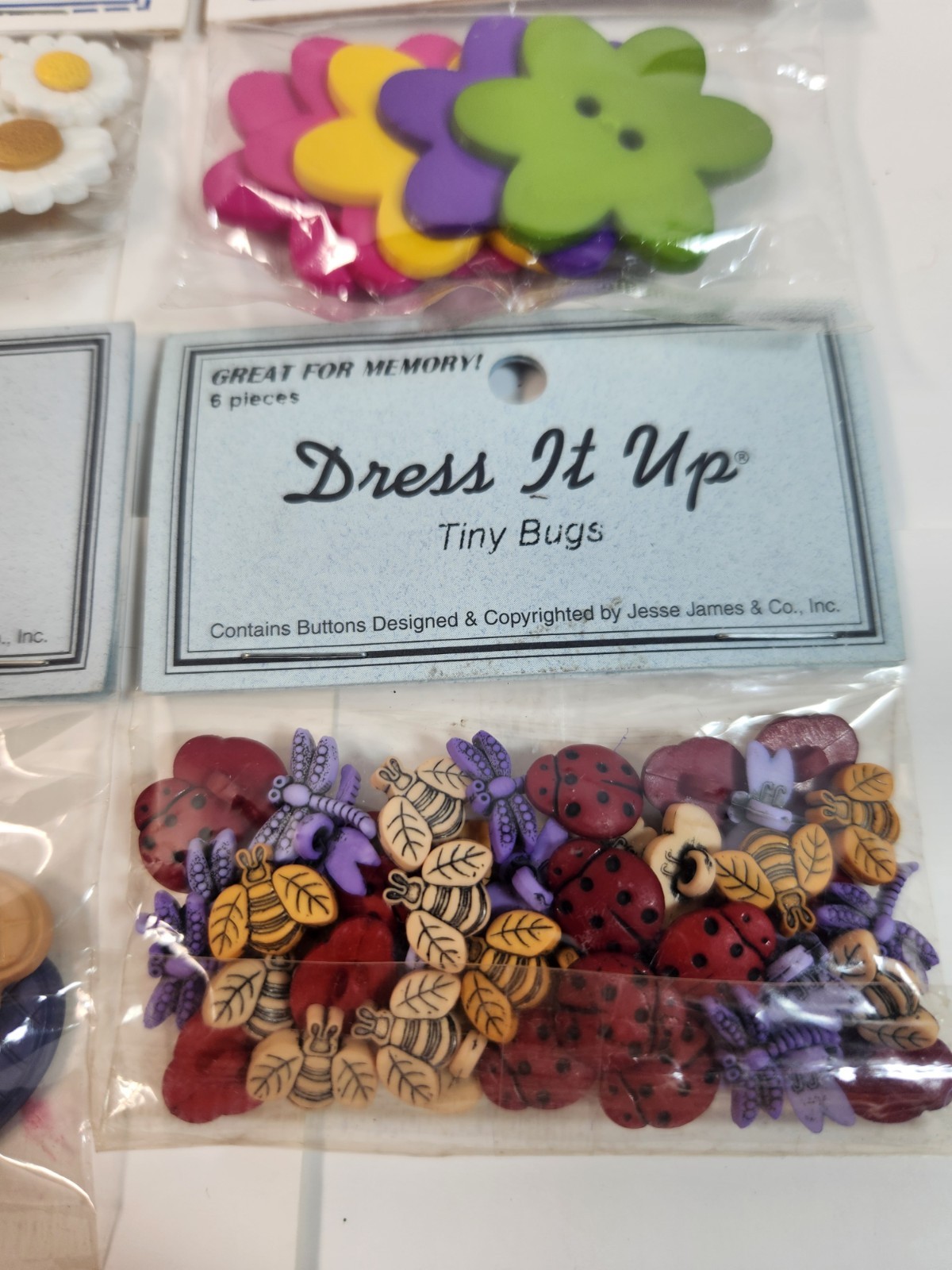 Vintage Buttons Lot Tiny Bugs Princess Floral Raggedy Ann Andy Owls Country_AF