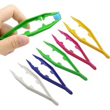 Plastic Tweezers for Kids Craft 5Pcs DIY Jewelry Making Beading Project Tools