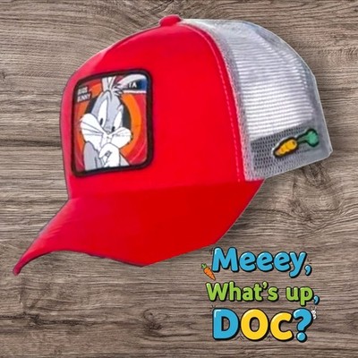 Looney Tunes Bugs Bunny Carrot Cartoon Style Baseball Cap Hat Trucker Adjustable
