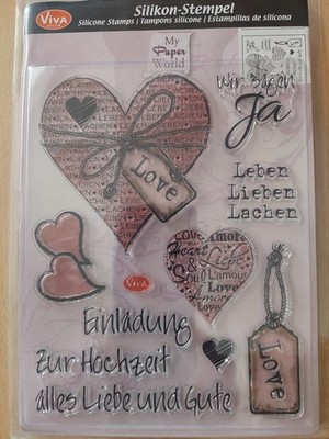 clear stamps Set-Viva Decor-Hochzeit-Liebe-Verlobung-Einladung-Stempel Set-Neu