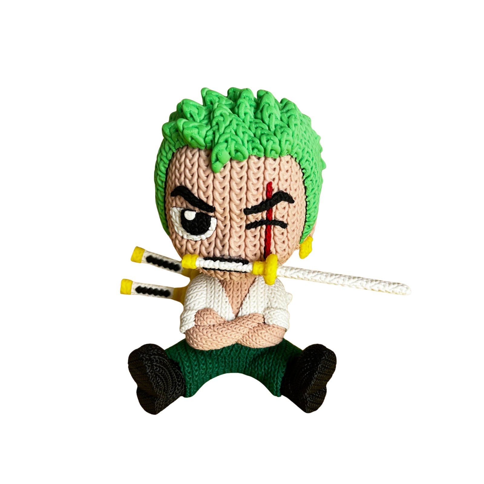 Figura Zoro One Piece 16×8×10 cm| Efecto Crochet | Coleccionable