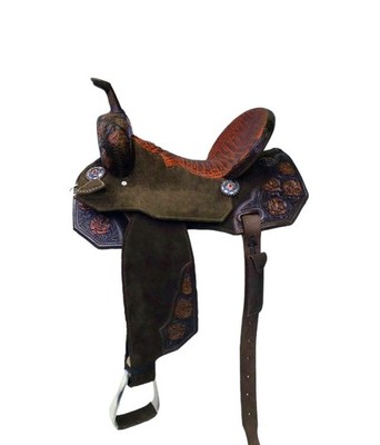 Western Barrel Leather Saddle, Hand made western saddle 10 To 17 In Complete Set