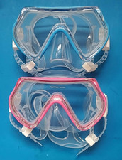 Kids Snorkel Mask Set Small   Tempered Glass Diving Mask Boy Girl Blue Pink New