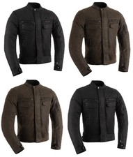 Oxford Hardy 2.0 Mens Wax Motorcycle Motorbike Jacket Black Olive Armour CE