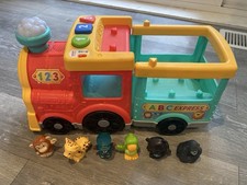 Fisher Price Little People ABC Express Animal Train WORKS CLEAN COMPLETE Figures