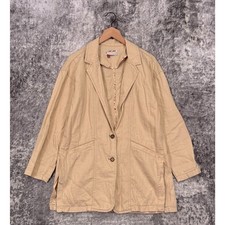 Anthropologie Jacket XS Womens Pilcro Beige Linen Blend Oversized Blazer