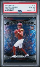 2024 PANINI PRIZM FIREWORKS #24 JAYDEN DANIELS PSA 10