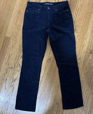 Lands End Womens Size 8 Mid Rise Straight Leg Corduroy Navy Blue Cords Casual