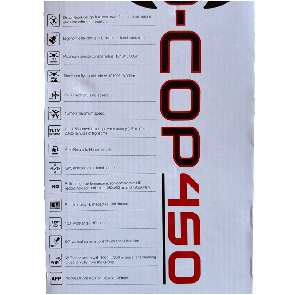 Drone Q-cop Hi Tec 450 Cuadricóptero, Nuevo Foto 2 de 3