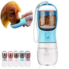 Dog Water Bottle,Portable Pet Water Bottle with Food Container,Outdoor Portab...