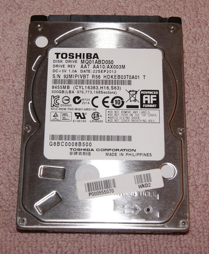 Toshiba MQ01ABD050 500 GB / (2,5 Zoll), 5400rpm, SATA II