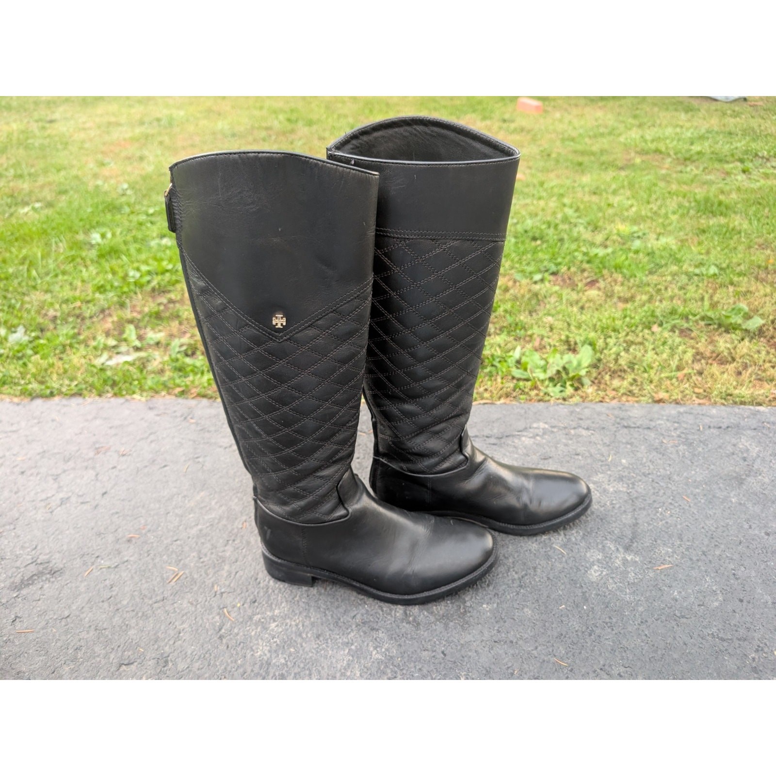 Tory Burch Claremont Quilted Leather Riding Boots Womens Size 8 Equestrian thumbnail 3