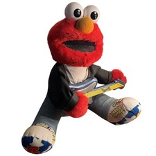 Vintage 1998 TYCO Rock N Roll Elmo W/Guitar And Leather Jacket Functional - BUB