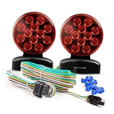 CZC AUTO 12V LED Magnetic Towing Light Kit for Boat Trailer RV Truck Round Base