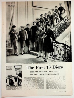 Dior 1953 LIFE Magazine 2-Page Spread Fashion Ad The First 13 Diors New Look