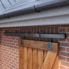 6.6FT Heavy-Duty Black Sliding Barn Door Hardware Kit - Track System Included