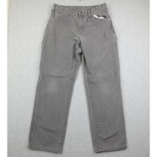 Dickies Relaxed Fit Carpenter Pants Mens 33x32 Gray Canvas Work Utility