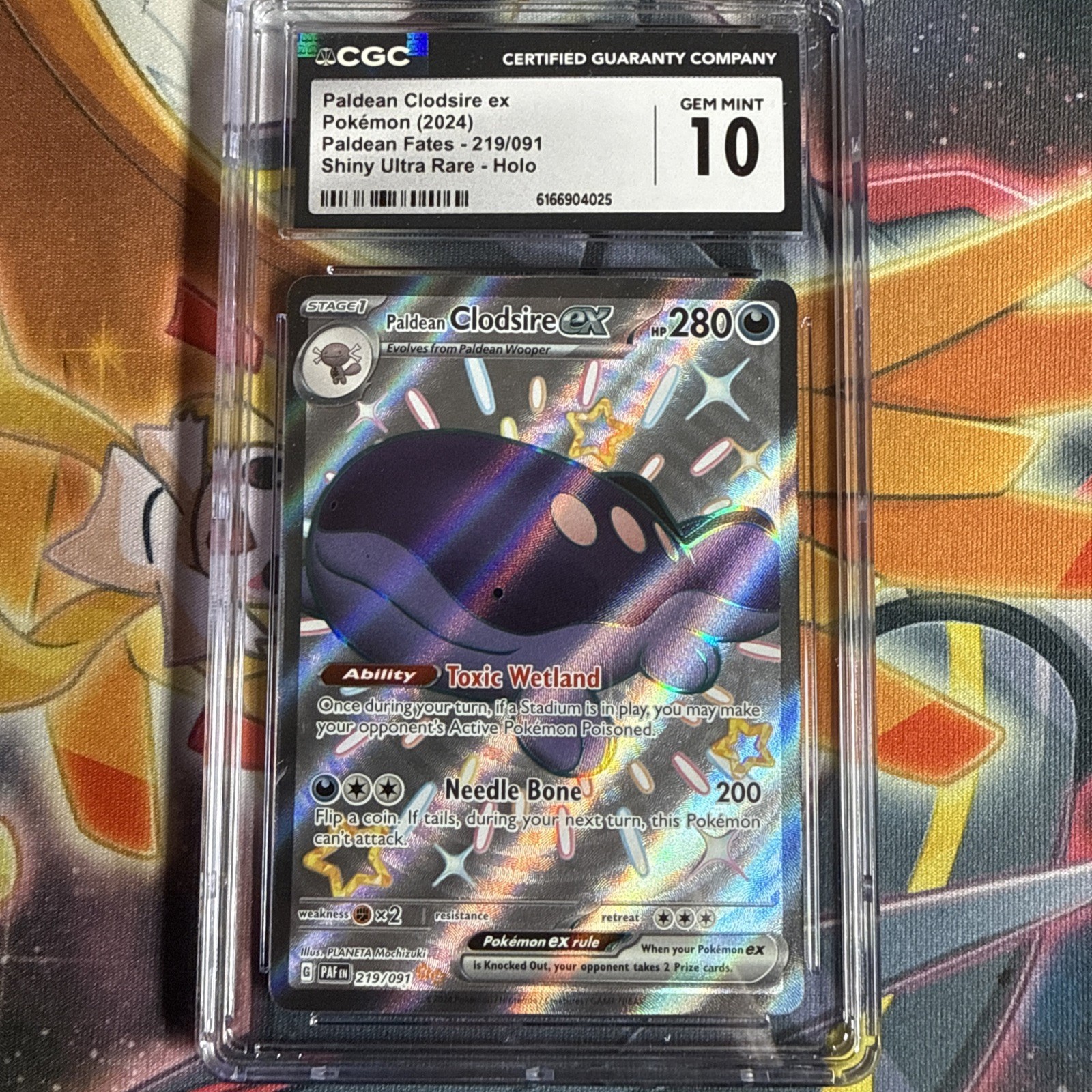2024 POKÉMON PALDEAN FATES #219/091 PALDEAN CLODSIRE EX CGC 10 GEM MINT