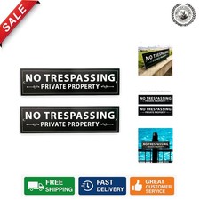 2-Pack Private Property No Trespassing Sign - 80 Mil Thick Plastic - 3x11 Inch
