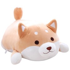 Shiba Inu Dog Stuffed Animal Soft Plush Brown 35cm Fat Pillow Toy