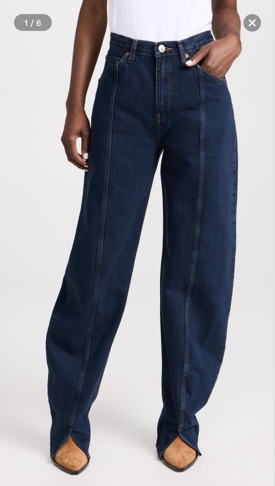 NWT Re/Done Tailored Ultra High Rise Barrel Jeans Size 31 Color: Bespoke