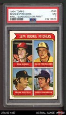 1974 Topps #599 Dave Freisleben Rookie Pitchers SM PSA 7 - NM