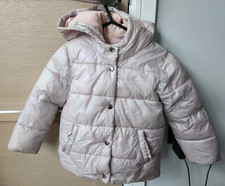Tu girls coat 4-5yrs, button fastening, light pink two tone