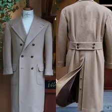 Wool Men's Long Overcoat Double Breasted Winter Business Coat Casual Outwear