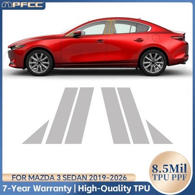 B C Pillars For Mazda 3 2019-2025 Precut Paint Protection Film Clear PPF TPU Kit