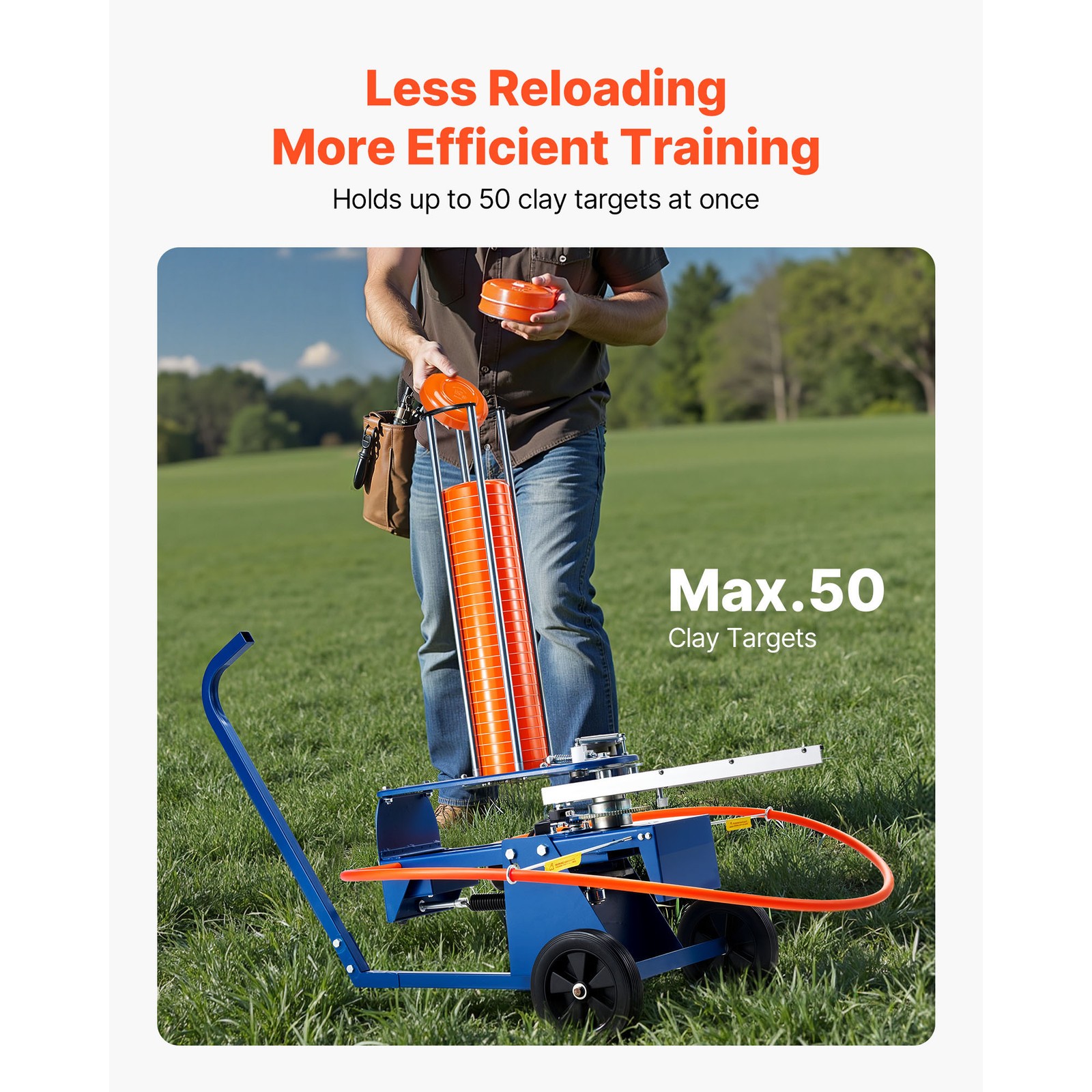 Uimoso Automatic Clay Target Launcher Holds Up to 50 Targets Shooting Practice