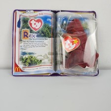 Ty McDonalds Dinosaur Trio Rex The T-Rex Teenie Beanie Baby Rare 2000