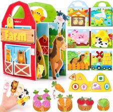 Busy Book for Toddlers 1-3 Farm Animals Quiet Board