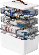 4- Tier Medicine Storage Box Organizer Portable First Aid kit Box Empty W/