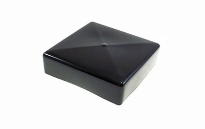 One Square Black Vinyl Cap 4'' x 4'' x 1'' Tall SVC-4-1