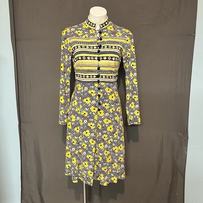 Vintage 1950s Dress Long Sleeve Yellow Floral R & K Originals Size Small |  eBay