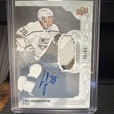 Upper Deck 2019-20 Carl Grundstrom #78 Kings Rookie Auto 3 color Patch /65