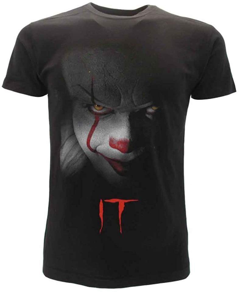ALTRA CLOWN IT T Shirt Maglietta Nera Faccia del Clown Stephen King Film 2017
