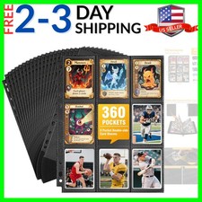 20 Pack 360 Pockets Black Trading Card Sleeves Binder Sheets, Double Sided Th...