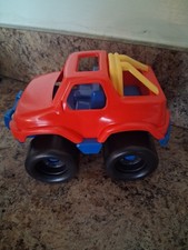 VTG American Plastic Toy Co. Toy Truck 1980s Blue Yellow Red Black Made In USA