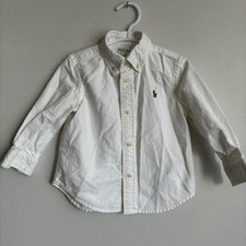Ralph Lauren White Kids Button Down Shirt Size 18M