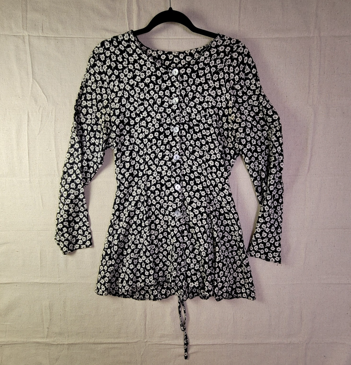 ditsy floral shirt dress Zelie Shirt Dress in Black & Salmon Ditsy Floral